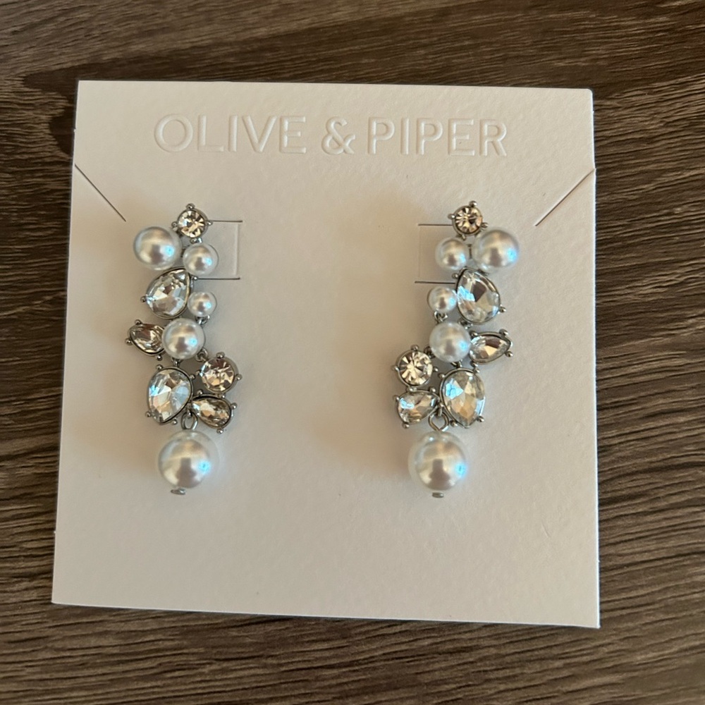 Serena Drop Bridal Earrings - Silver